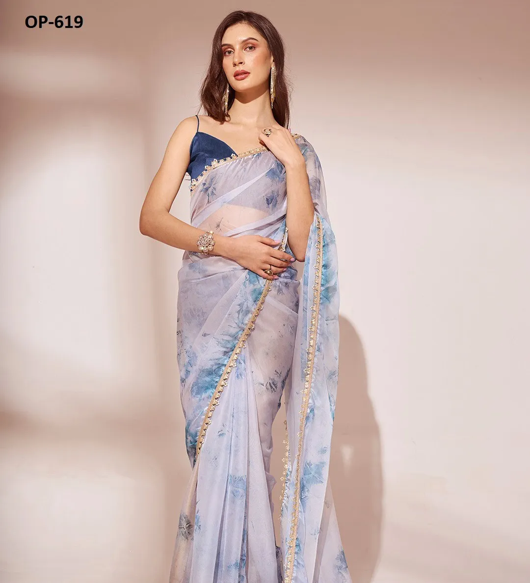 Laxminam OP-619 Organza Wholesale Fancy Sarees Collection