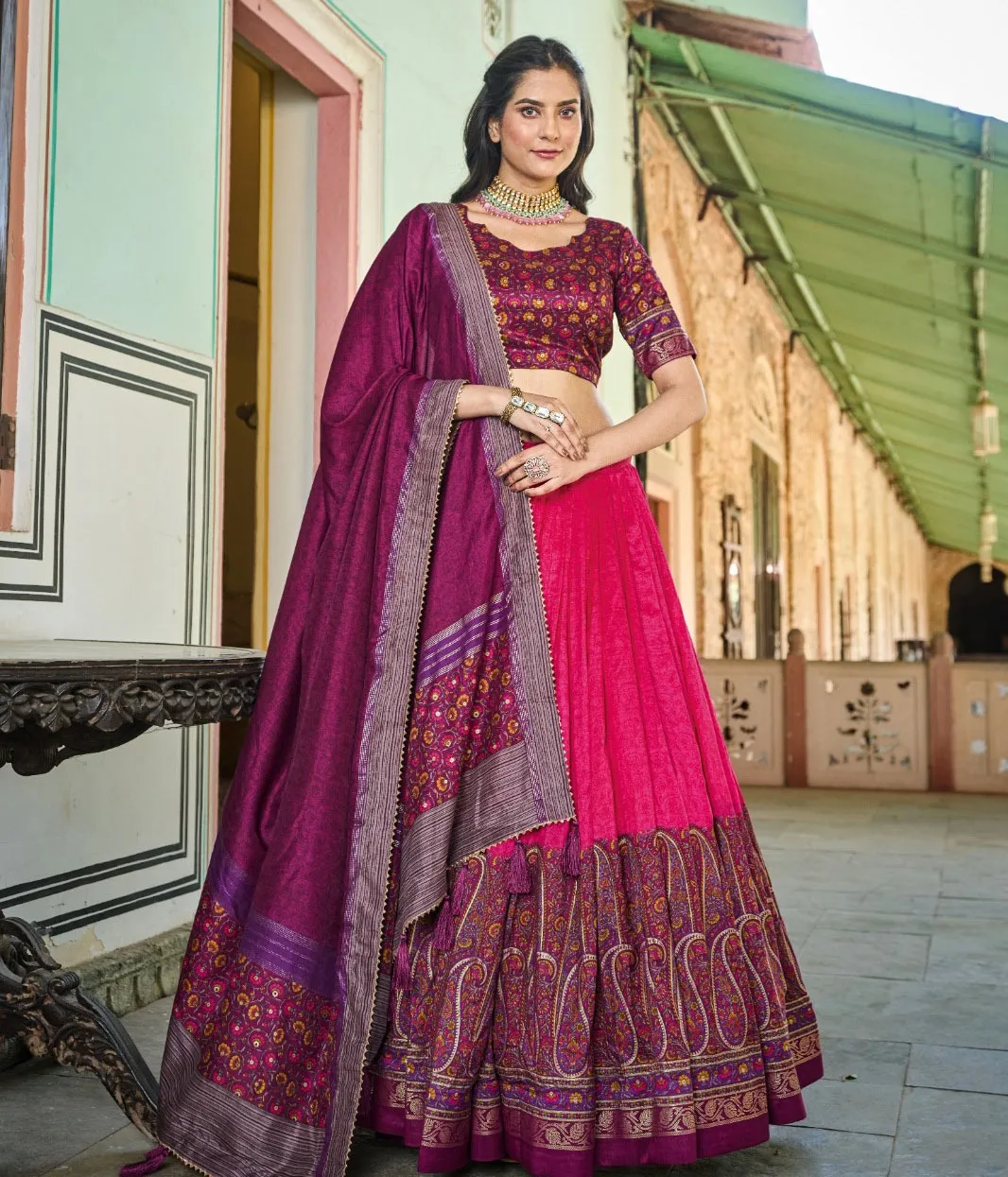 Lbn Sanaya Tussar Silk Wholesale Lehenga Collection