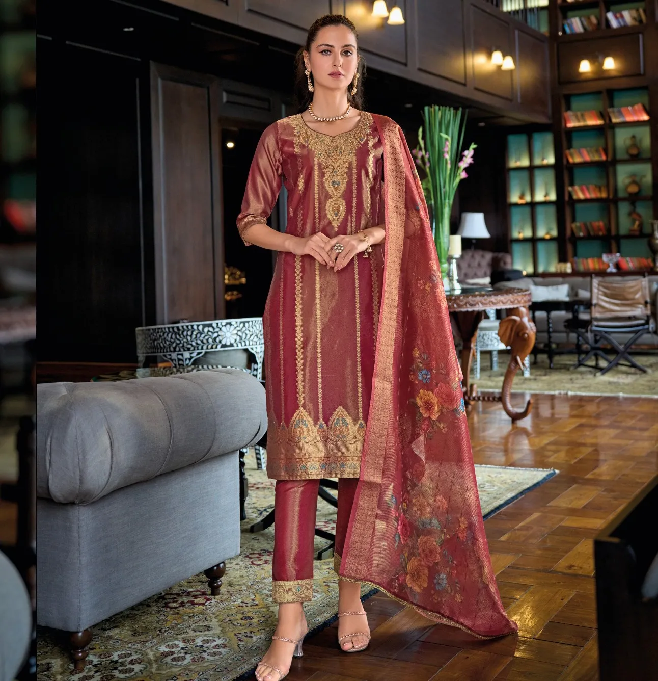 Lily And Lali Faridan Banarasi Jacquard Wholesale Readymade Salwar Suit Collection