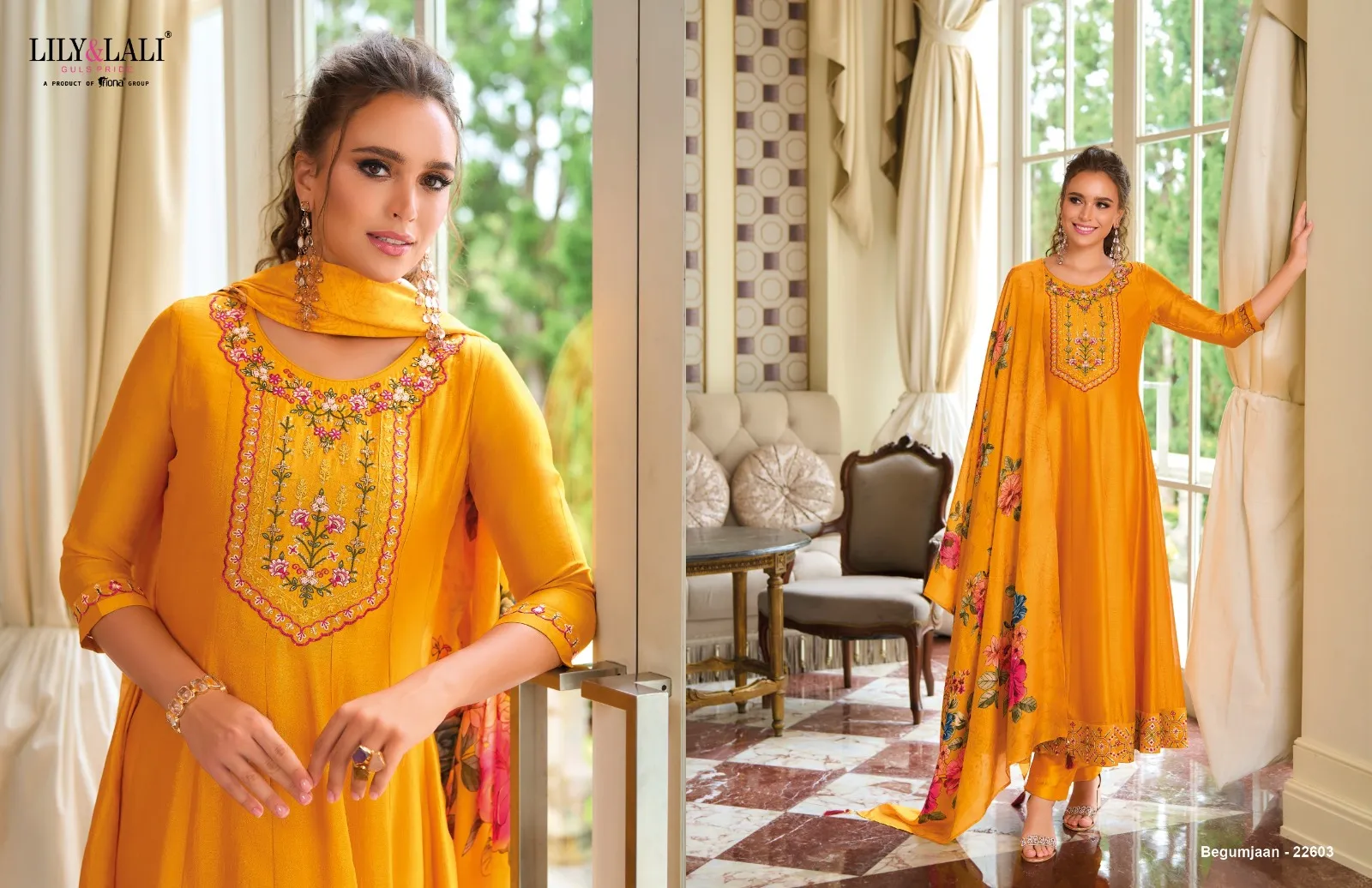 Lily & Lali Begumjaan Vichitra Silk Wholesale Readymade Salwar Suit Collection - Image 2