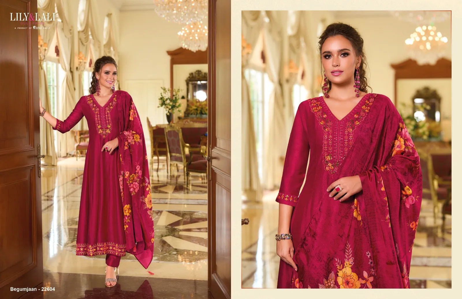 Lily & Lali Begumjaan Vichitra Silk Wholesale Readymade Salwar Suit Collection - Image 5