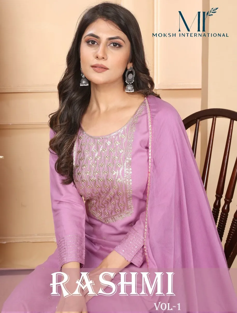 Moksh Rashmi Vol 1 Premium Rayon Wholesale Readymade Salwar Suit Collection