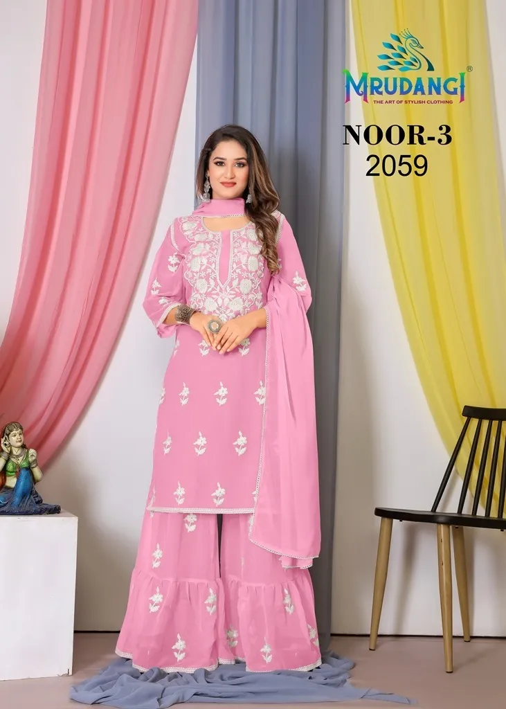 Mrudangi Noor 3 Bamberg Georgette Wholesale Readymade Salwar Suits Collection - Image 3
