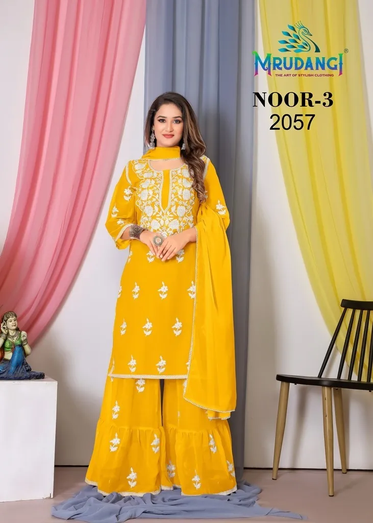 Mrudangi Noor 3 Bamberg Georgette Wholesale Readymade Salwar Suits Collection - Image 4