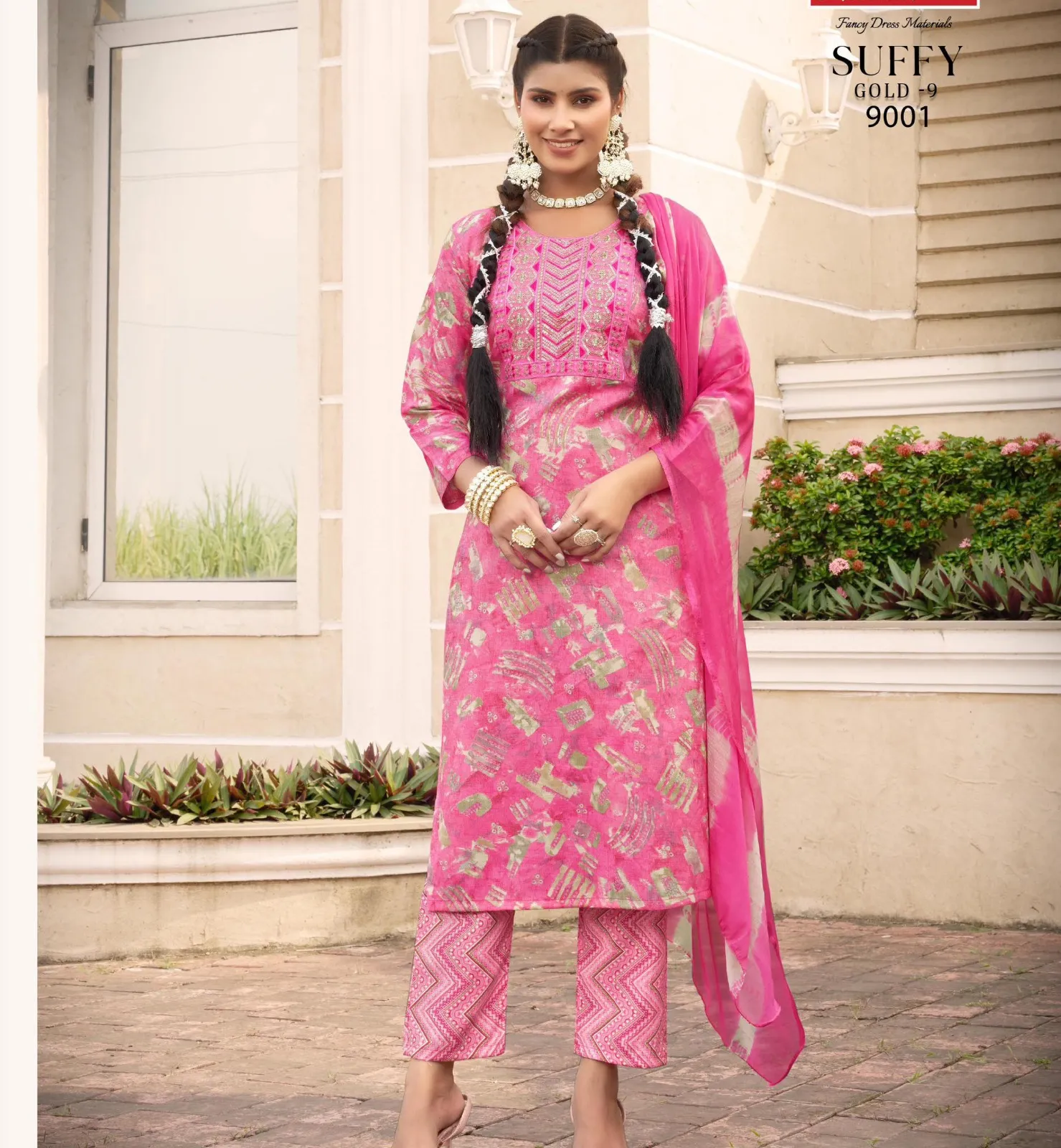 Navkar Suffy Gold 9 Rayon Foil Printed Wholesale Readymade Salwar Suit Collection