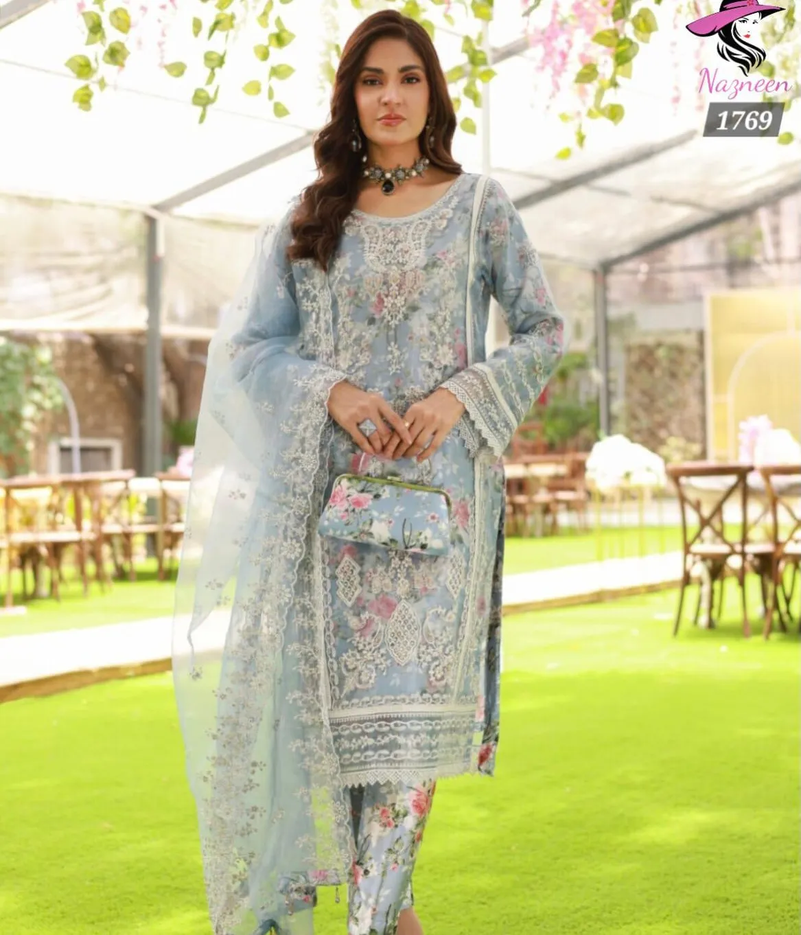 Nazneen Amyra Organza Wholesale Pakistani Salwar Suit Collection