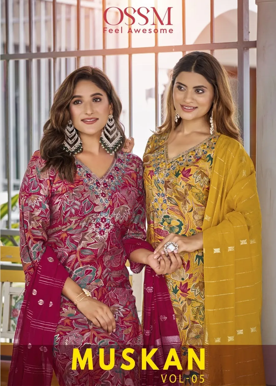 Ossm Muskan Vol 5 Premium Chanderi Wholesale Readymade Salwar Suit Collection