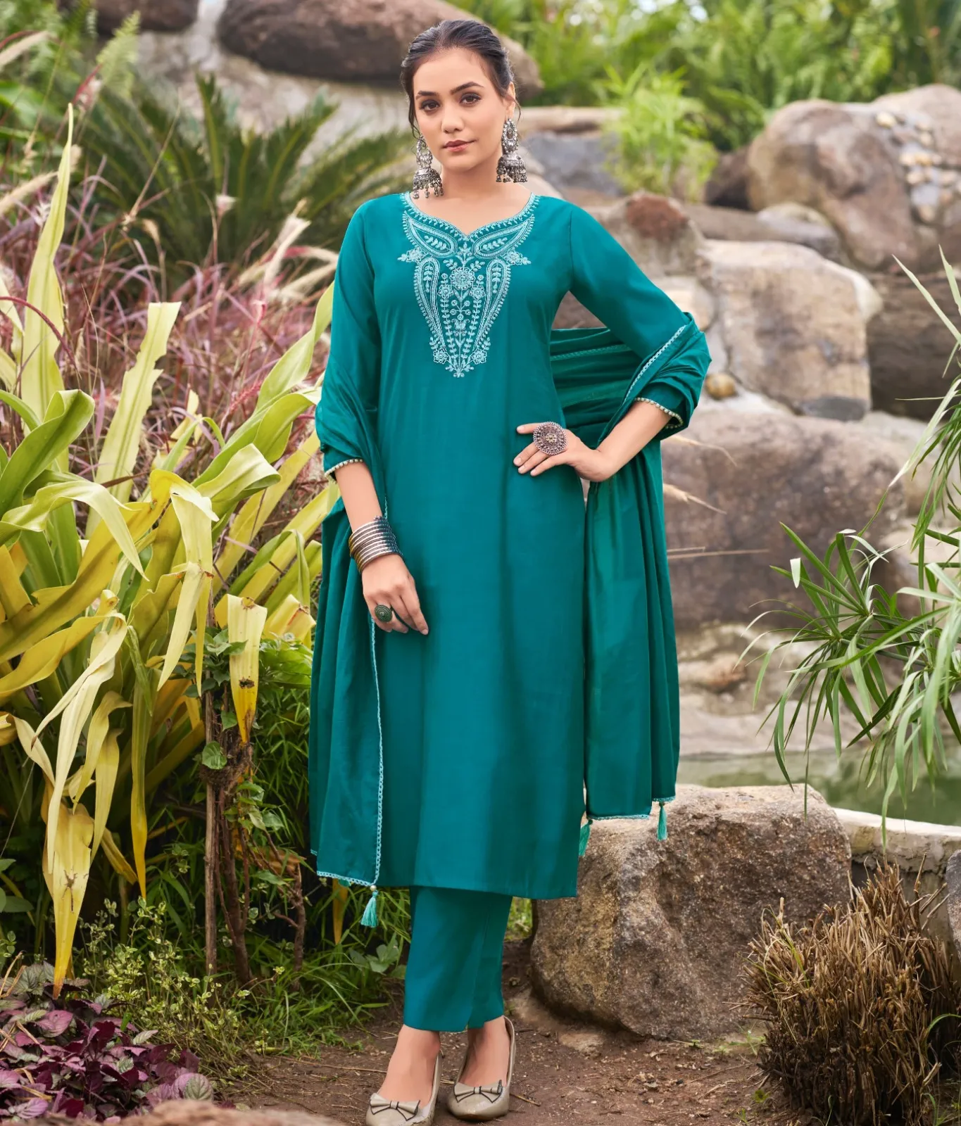 Ossm Nargis 1001 Viscose Roman Slub Wholesale Readymade Salwar Suit Collection