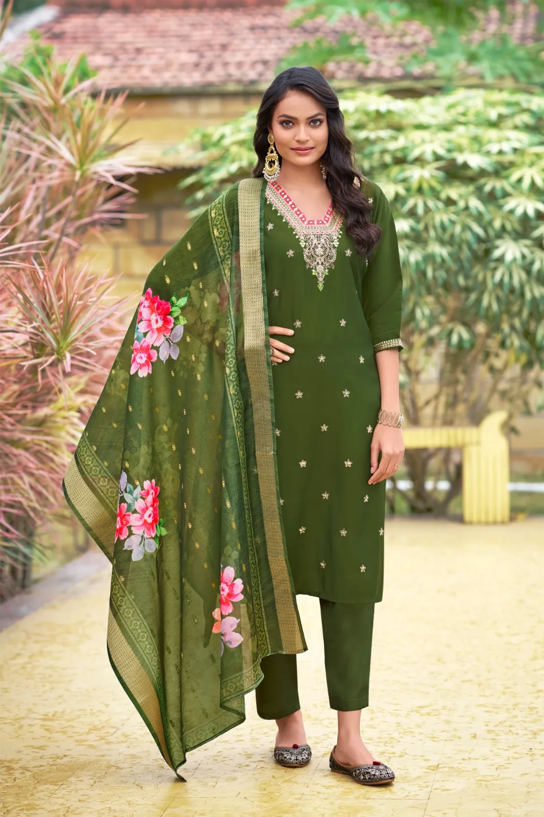 Ossm Nusrat Viscose Roman Silk Wholesale Readymade Salwar Suit Collection - Image 3