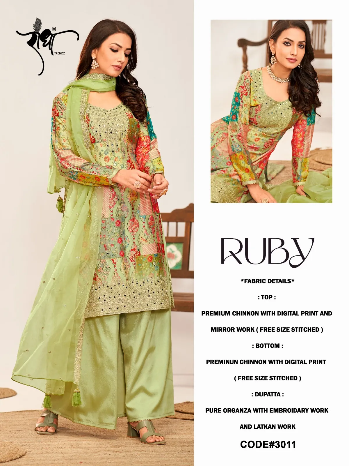 Radha Ruby Chinon Digital Printed Wholesale Designer Salwar Suit Collection - Image 3