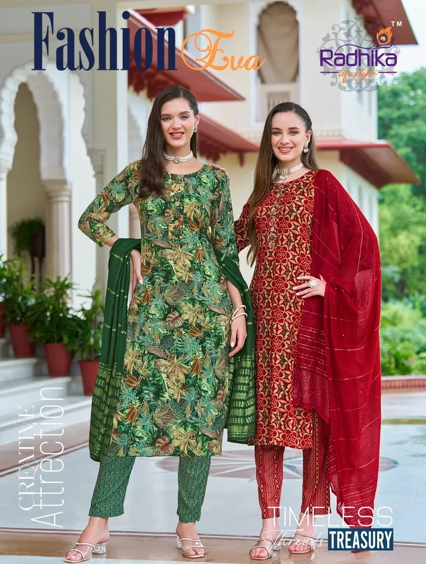 Radhika Lifestyle Fashion Eva Vol 1 Rayon Wholesale Readymade Salwar Suit Collection