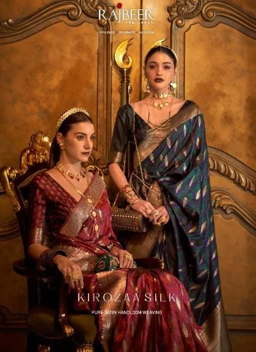Rajbeer Kirozaa Silk Pure Satin Wholesale Fancy Sarees Collection