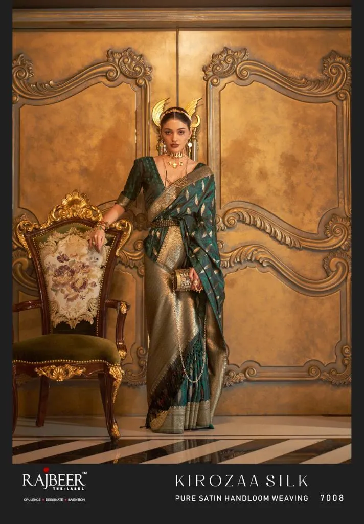 Rajbeer Kirozaa Silk Pure Satin Wholesale Fancy Sarees Collection - Image 10