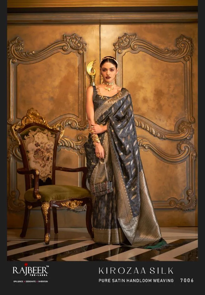 Rajbeer Kirozaa Silk Pure Satin Wholesale Fancy Sarees Collection - Image 2