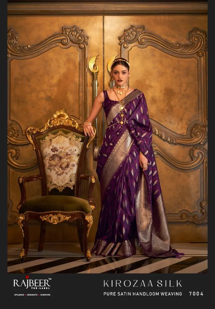 Rajbeer Kirozaa Silk Pure Satin Wholesale Fancy Sarees Collection - Image 6