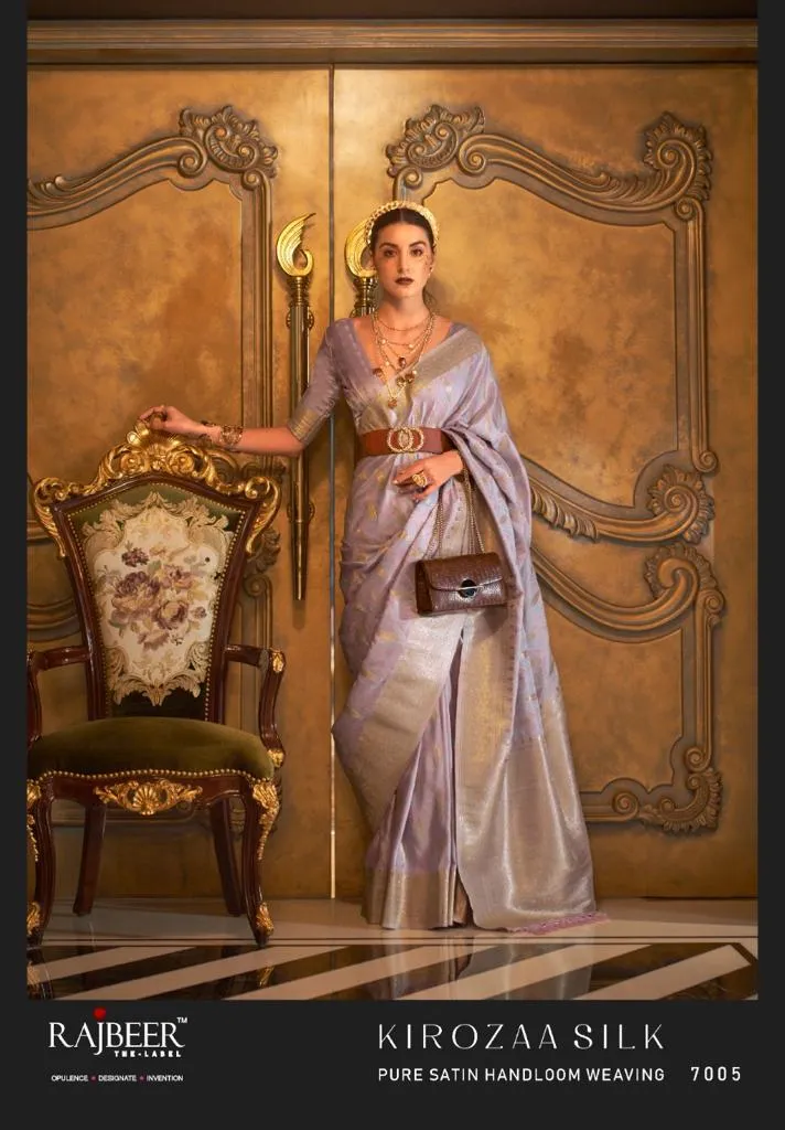 Rajbeer Kirozaa Silk Pure Satin Wholesale Fancy Sarees Collection - Image 7