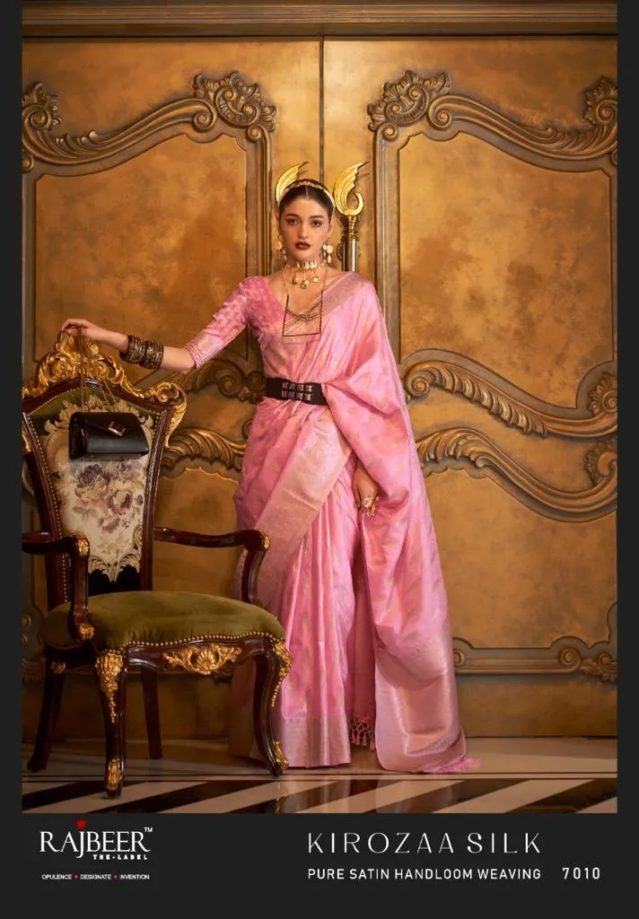 Rajbeer Kirozaa Silk Pure Satin Wholesale Fancy Sarees Collection - Image 8