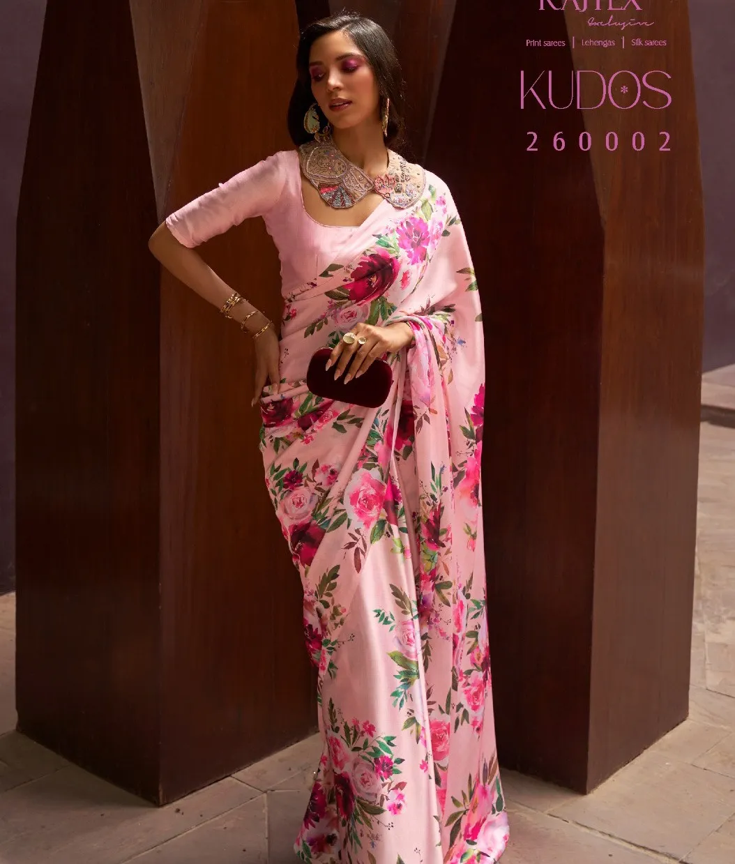 Rajtex Kudos Digital Satin Crape Wholesale Fancy Sarees Collection