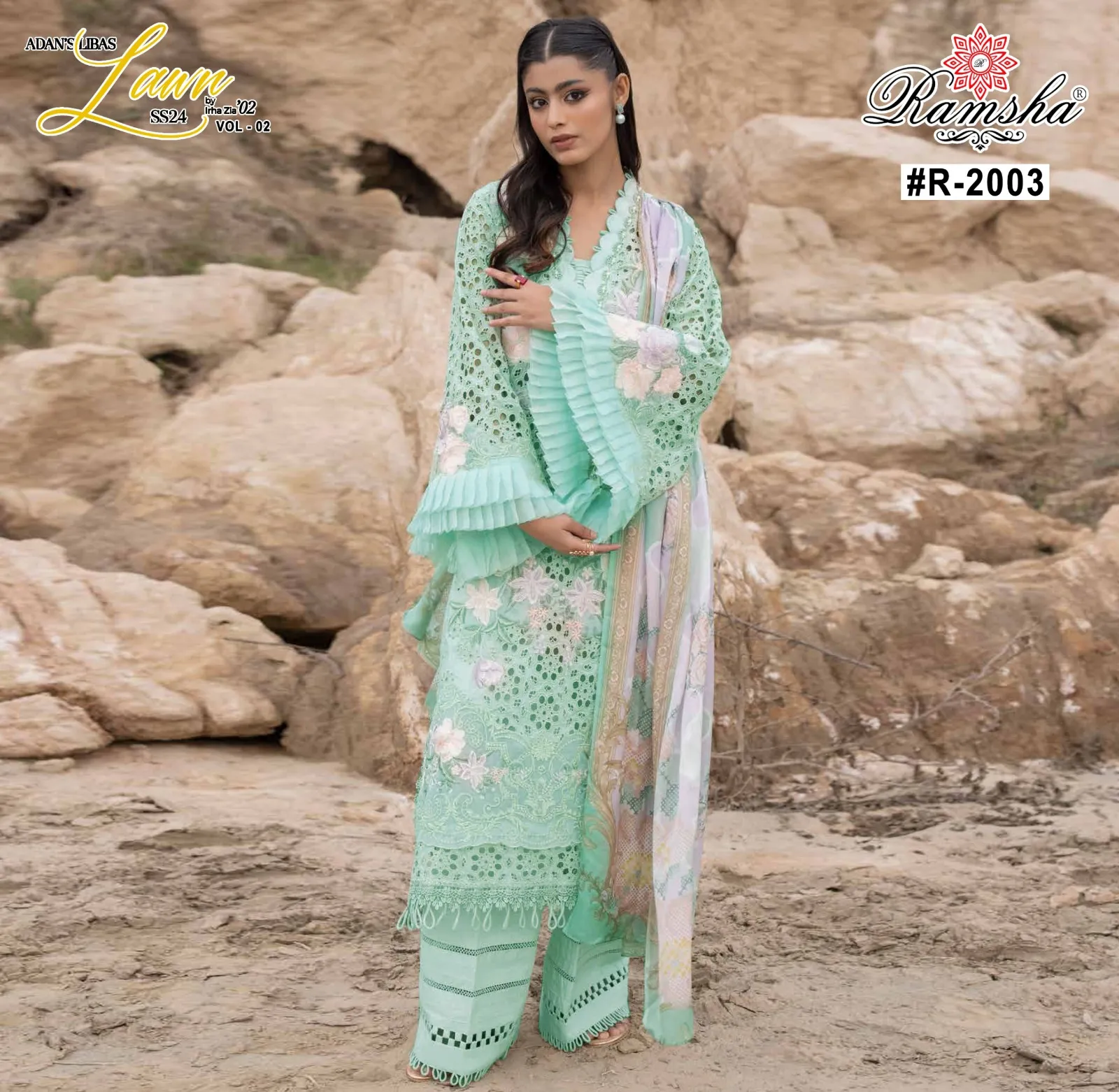 Ramsha Adan Libas 2 Cambric Boring Wholesale Pakistani Salwar Suit Collection