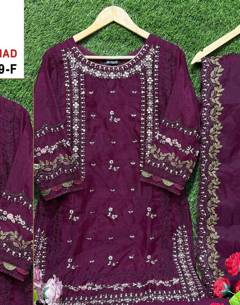 Ramsha R 1089 E To H Organza Wholesale Pakistani Salwar Suit Collection