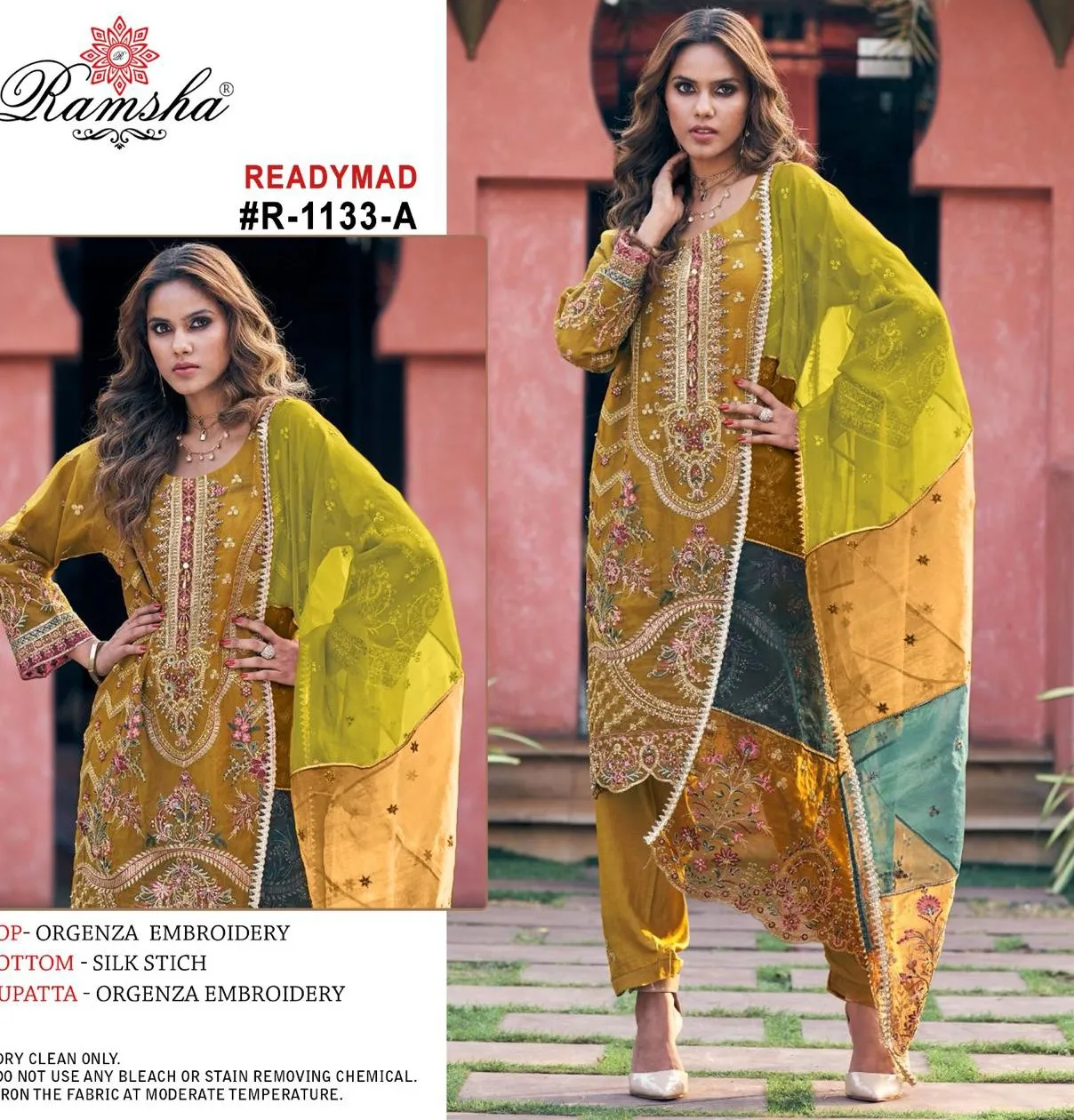 Ramsha R 1133 Organza Wholesale Pakistani Salwar Suit Collection