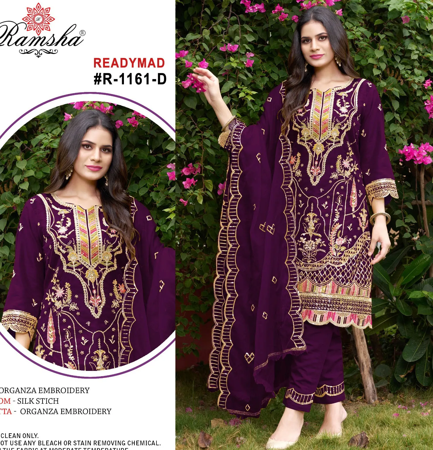 Ramsha R-1161 Nx Organza Wholesale Pakistani Readymade Salwar Suit Collection
