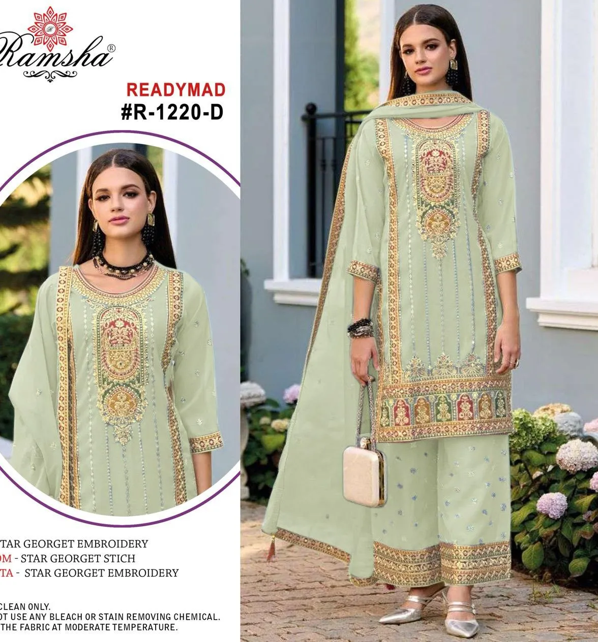 Ramsha R 1220 Nx Georgette Wholesale Pakistani Salwar Suit Collection