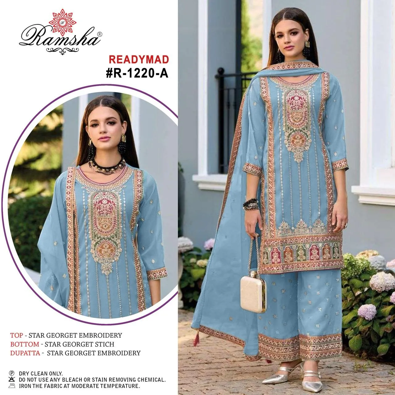 Ramsha R 1220 Nx Georgette Wholesale Pakistani Salwar Suit Collection - Image 3