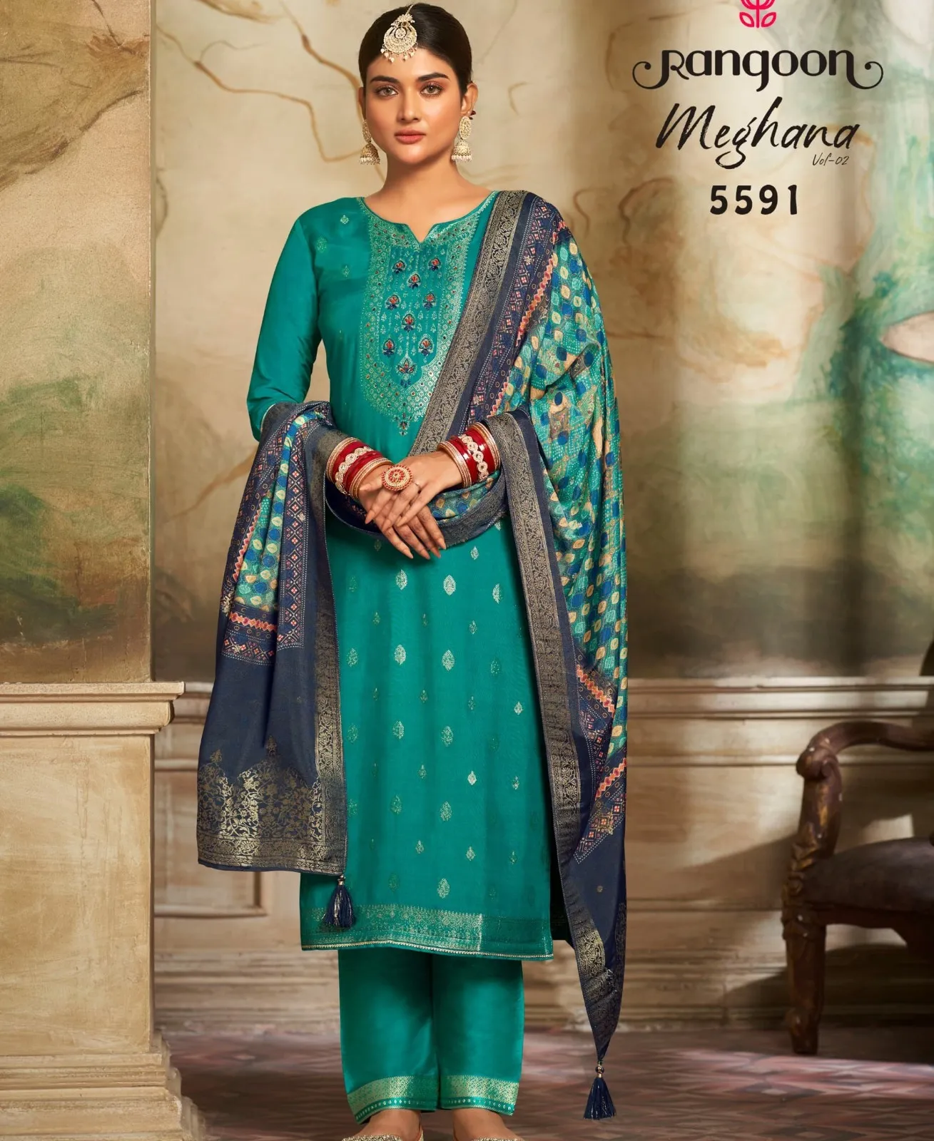 Rangoon Meghana Vol 2 Jacquard Wholesale Readymade Salwar Suit Collection