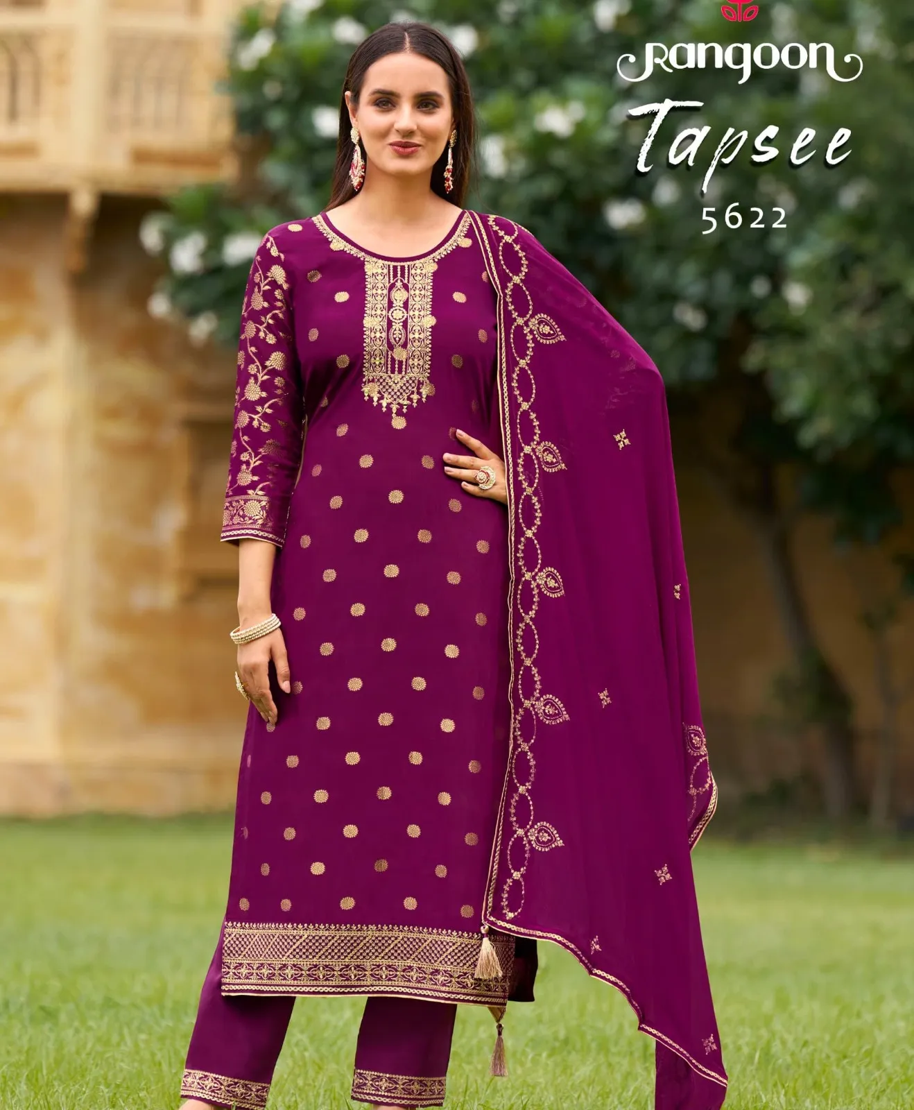 Rangoon Tapsee Muslin Jacquard Wholesale Readymade Salwar Suit Collection