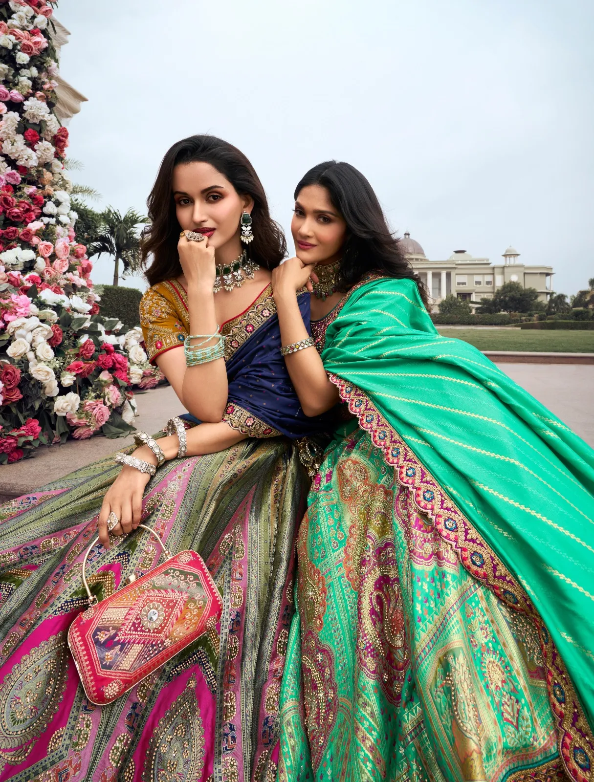 Royal Vrindavan Vol 51 Banarasi Silk Designer Wholesale Lehenga Collection — Lehenga, Royal Virndavan wholesale from Surat — view 1