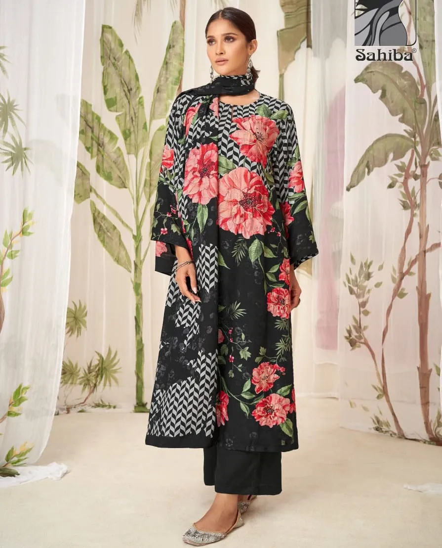 Sahba Wazmal Maslin Silk Wholesale Fancy Salwar Suit Collection — Wholesale Dress Material, Vardan Ethnic wholesale from Surat — view 1