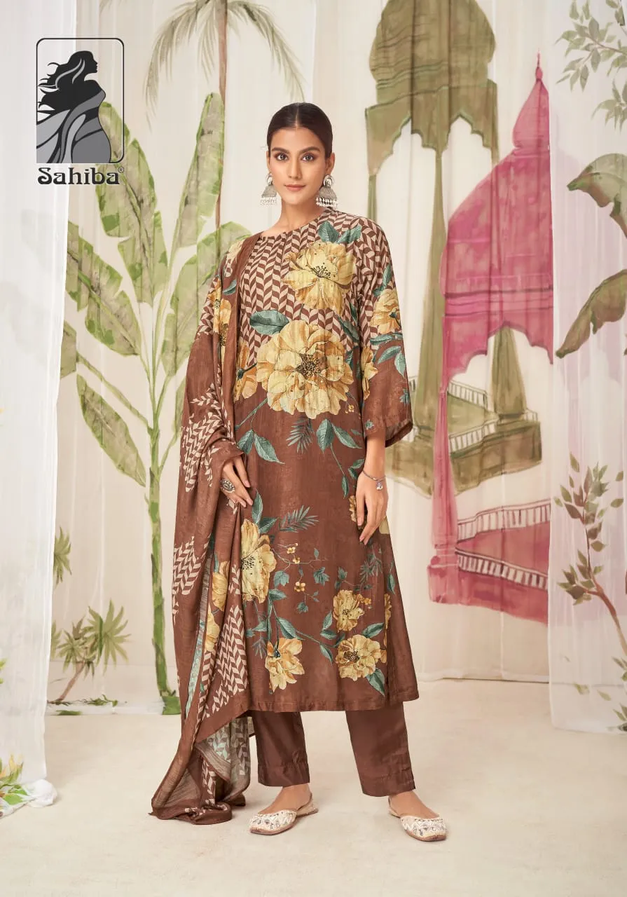 Sahba Wazmal Maslin Silk Wholesale Fancy Salwar Suit Collection — Wholesale Dress Material, Vardan Ethnic wholesale from Surat — view 4