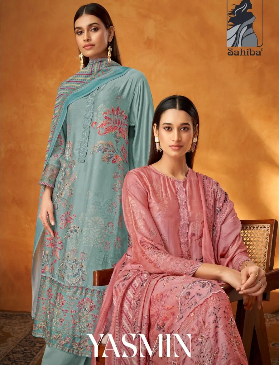 Sahba Yasmin Maslin Silk Wholesale Fancy Salwar Suit Collection