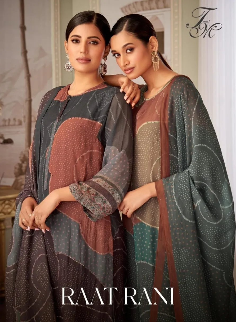 T&M Raat Rani Pure Organza Wholesale Fancy Salwar Suit Collection