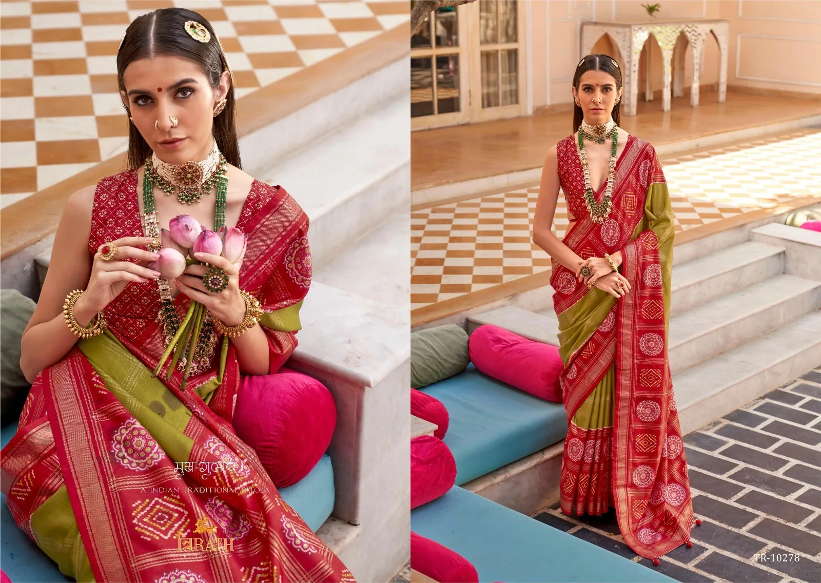 Trirath Gulab Patola Super Pv Silk Wholesale Fancy Sarees Collection - Image 3