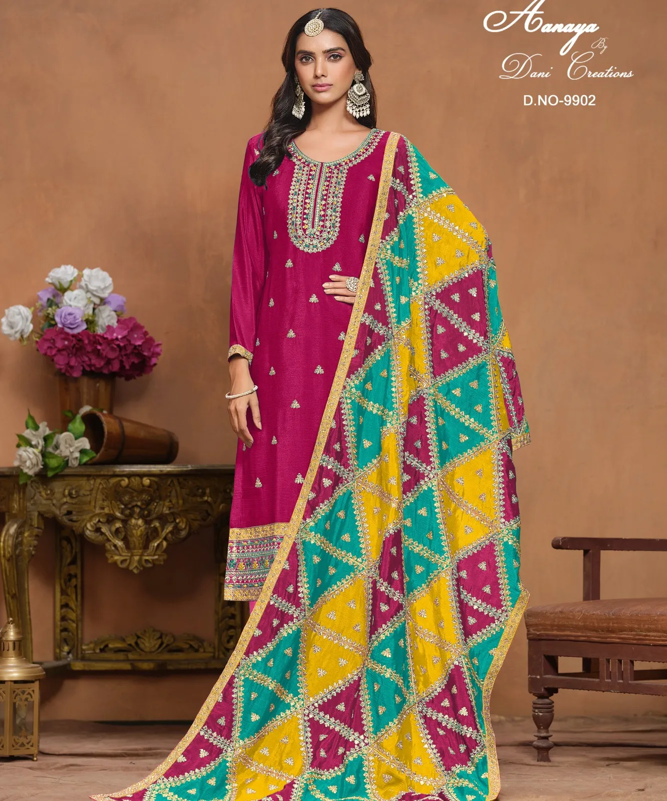 Twisha Aanaya Vol 199 Chinon Silk Wholesale Designer Salwar Suit Collection