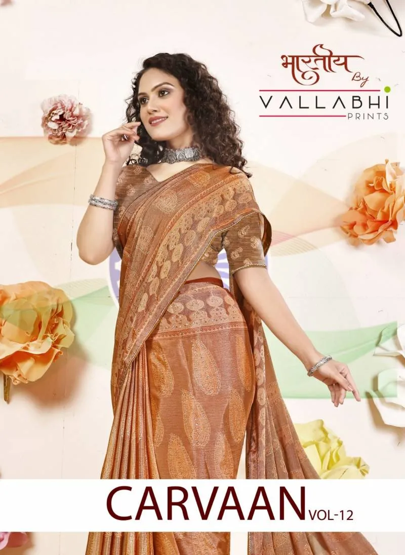 Vallabhi Carvaan Vol 12 Brasso Printed Wholesale Fancy Sarees Collection