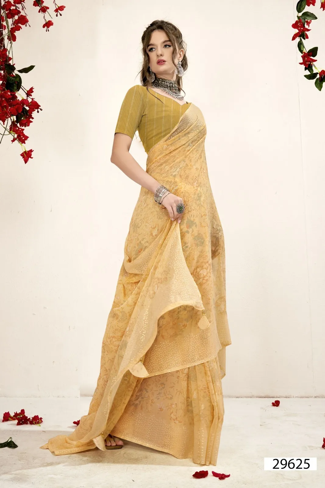 Vallabhi Prints Kimora 12 Georgette Wholesale Sarees Collection — Wholesale Sarees, Vallabhi Prints wholesale from Surat - Gallery Image 2