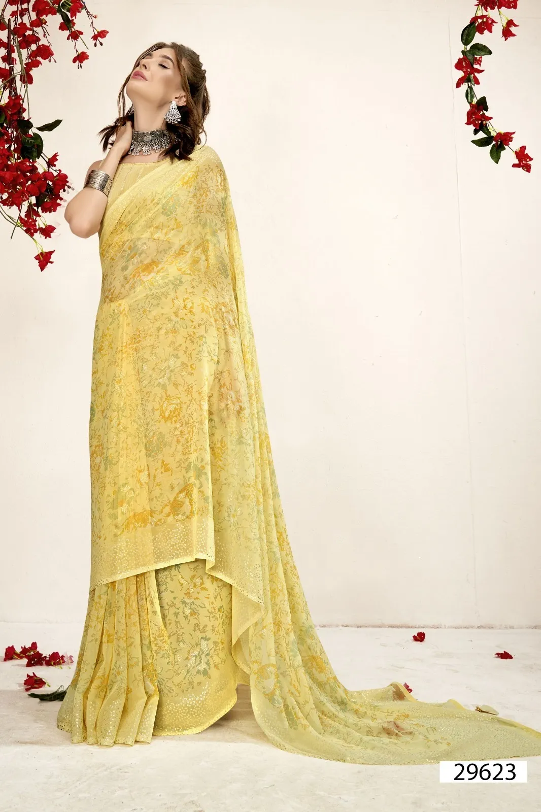 Vallabhi Prints Kimora 12 Georgette Wholesale Sarees Collection — Wholesale Sarees, Vallabhi Prints wholesale from Surat — view 8