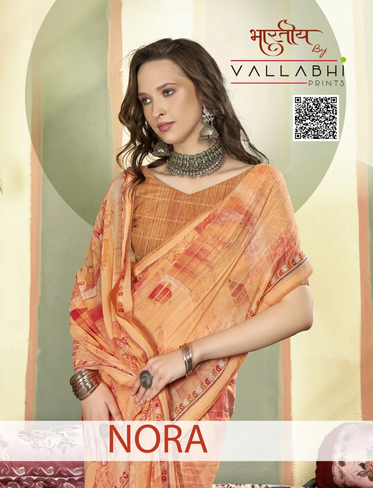 Vallabhi Prints Nora Georgette Wholesale Sarees Collection