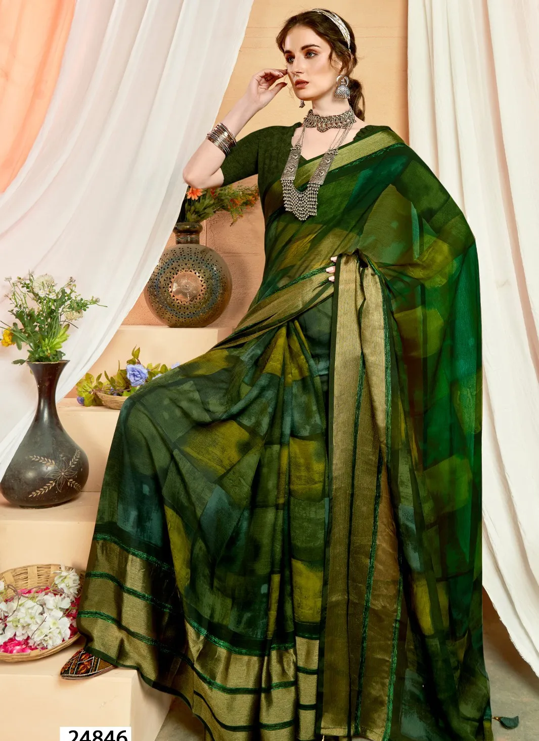 Vallabhi Waterfall Vol 12 Chiffon Wholesale Fancy Sarees Collection