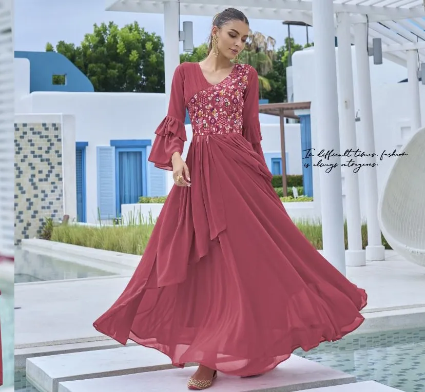 Vamika Mirza Georgette Wholesale Fancy Gown Collection