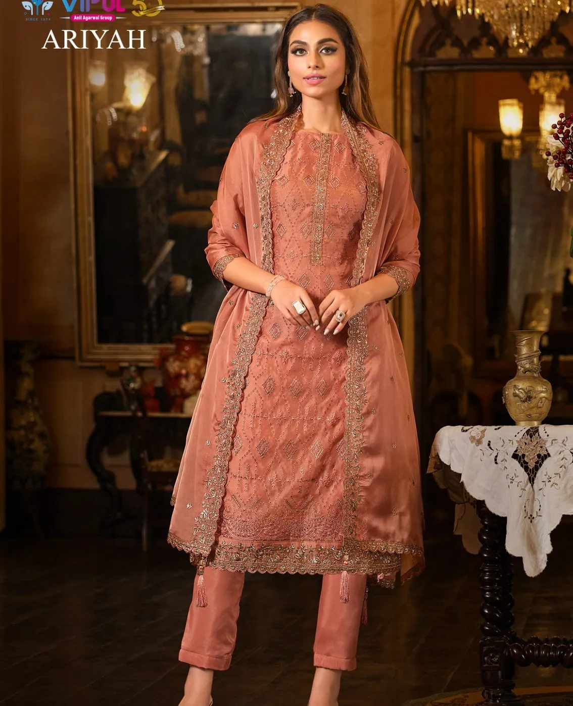 Vipul Ariyah Organza Wholesale Designer Salwar Suit Collection