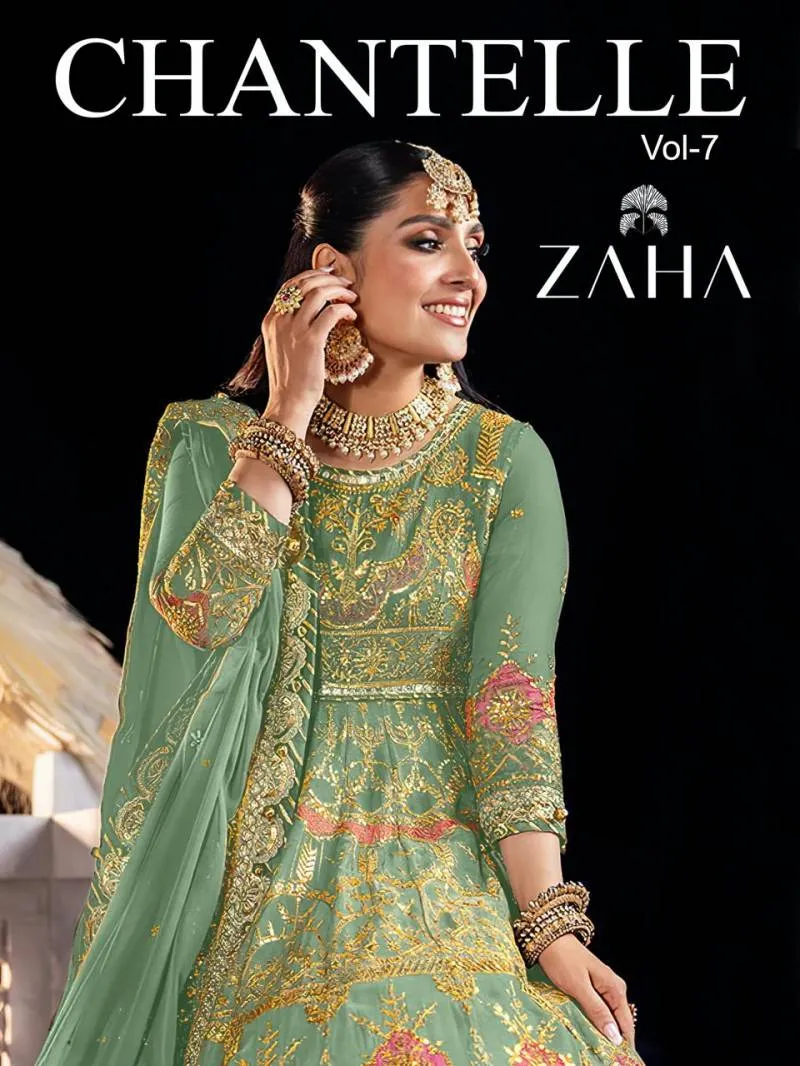 Zaha Chantelle Vol 7 A And B Butterfly Net Wholesale Pakistani Salwar Suit Collection