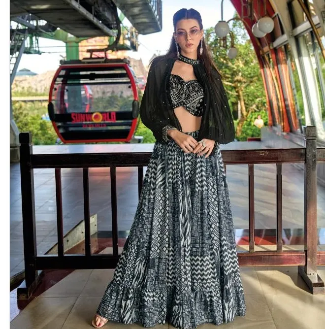 Zaveri Evelyn Georgette Wholesale Indo Western Fancy Collection