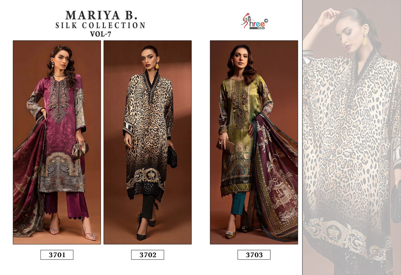 Shree Fabs Mariya B Silk Collection Vol 7 Satin Wholesale Pakistani Salwar Suit Catalog - Image 5