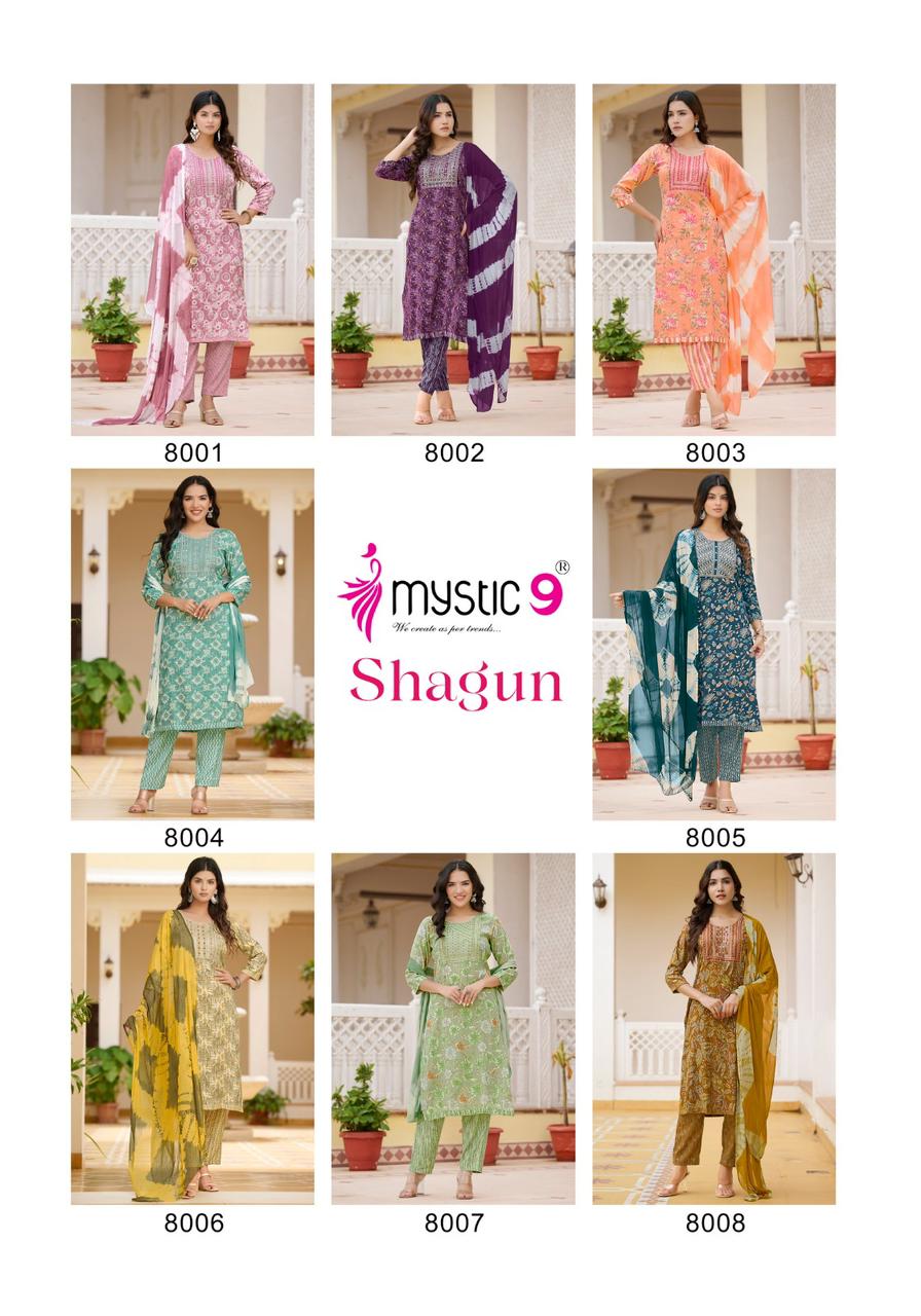 Mystic 9 Shagun Vol 8 Rayon Capsule Wholesale Readymade Salwar Suit Catalog - Image 7