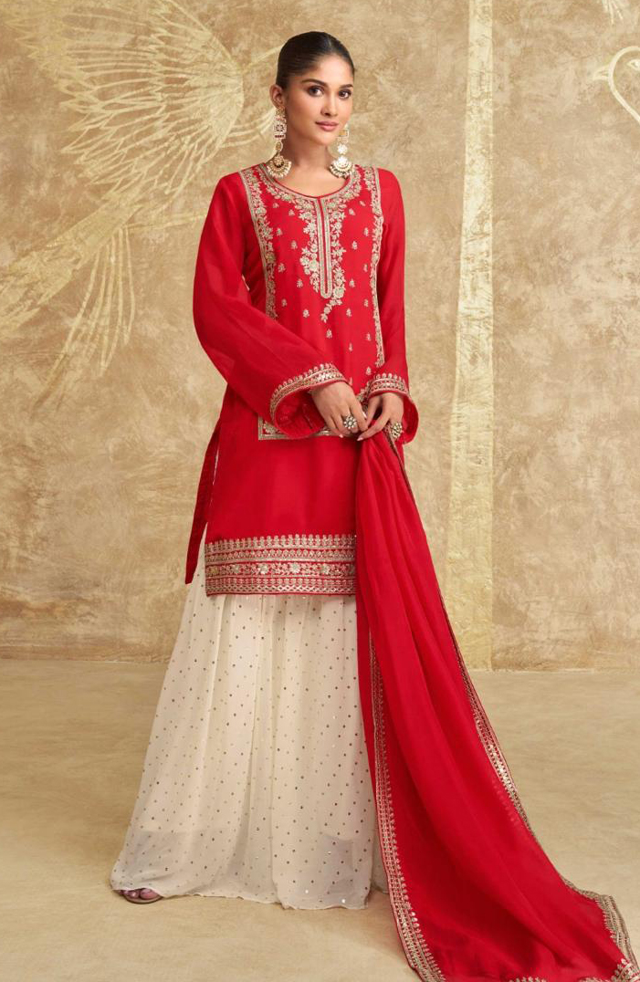 Sayuri Designer Suhagan Premium Chinon Sharara Wholesale Salwar Suit Collection