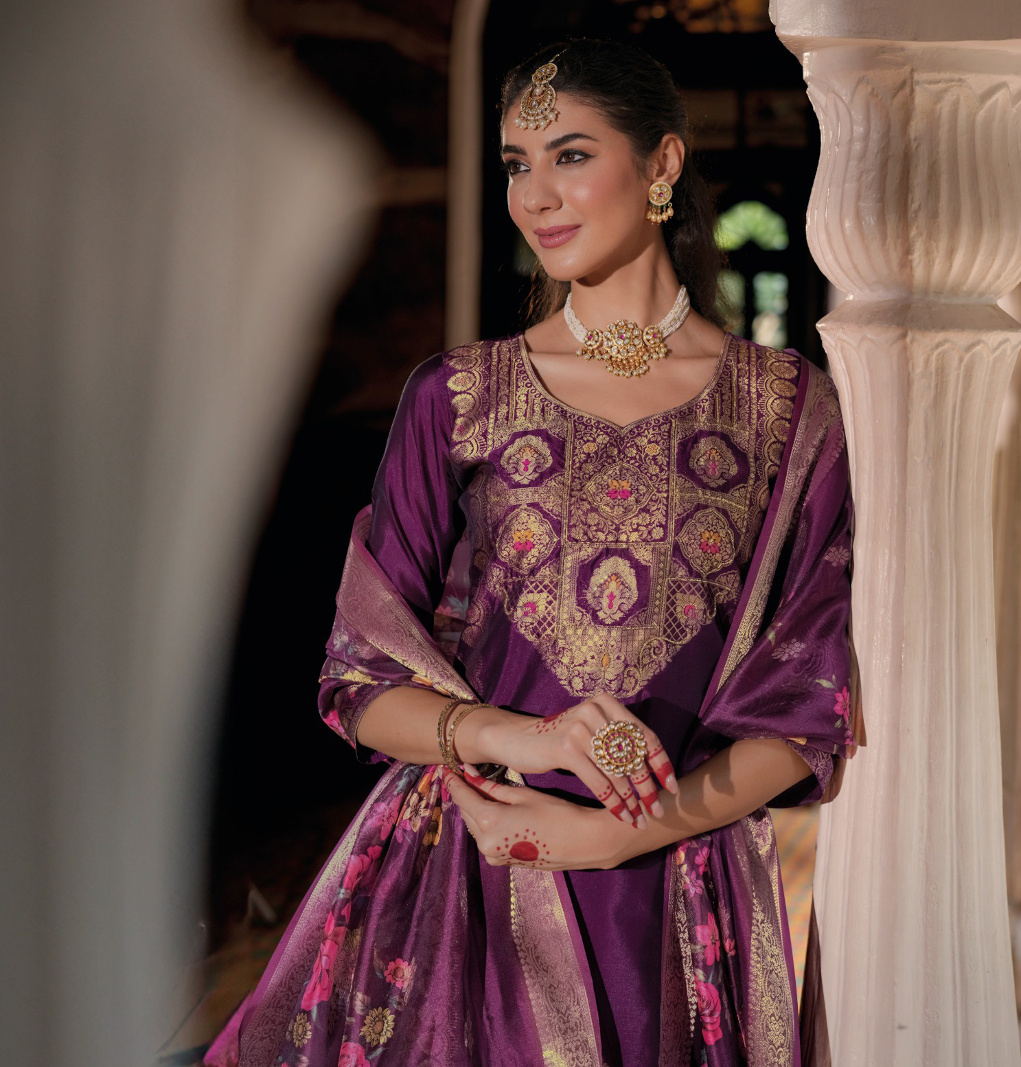 Lily & Lali Silkyness 3 Organza Jacquard Wholesale Readymade Salwar Suit Catalog — Wholesale Readymade Suit, Lily & Lali wholesale from Surat — view 1